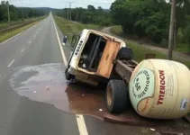 carreta tomba na BR 265