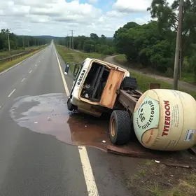 carreta tomba na BR 265