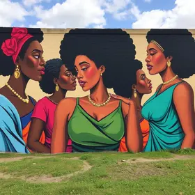 mural colaborativo mulheres negras
